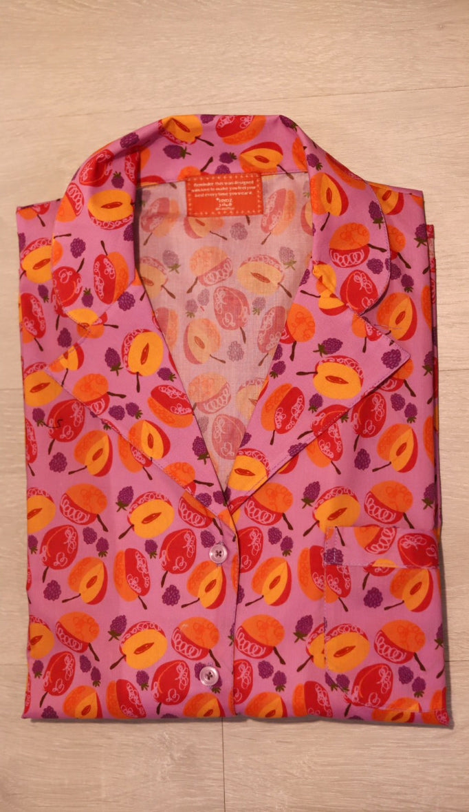 111 | violet peach pjs set ✧˖ 💟🍊🍇🍑